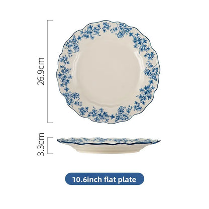 High-end Ceramic Dinnerware Set Chinese Style Rice Bowls Plates Dishes Glaze Color Soup Bowls