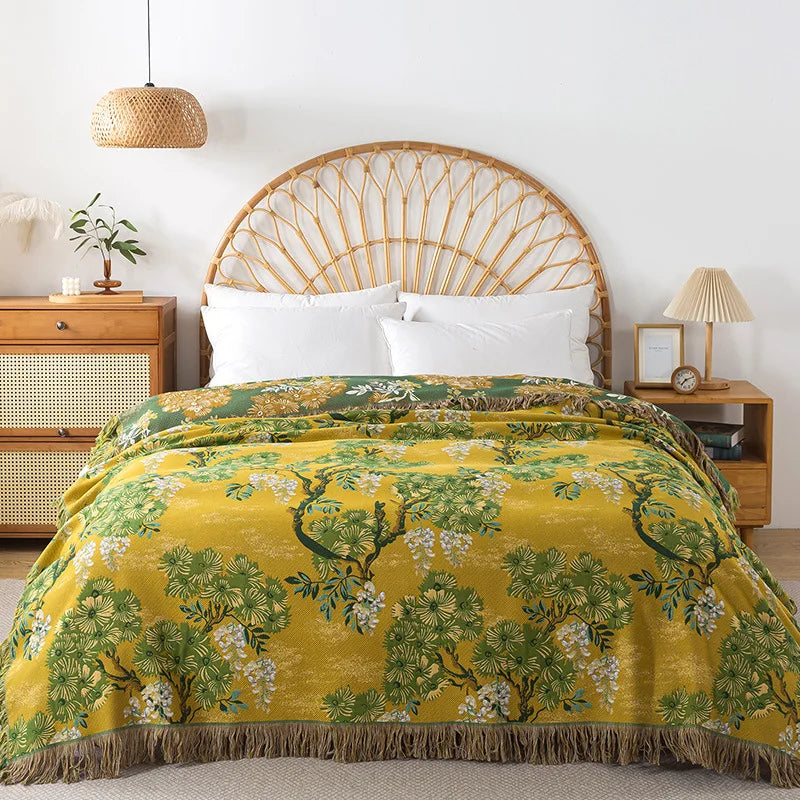 Bedspread On The Bed Cotton Blanket Muslin Gauze Tassel Throw Double Couple Bed Quilts Sofa Cover Towel Coverlet Nap Blanket