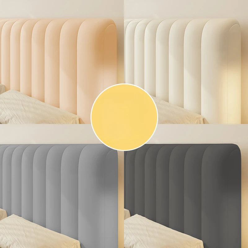 Solid Color Quilted Bed Headboard Cover All-inclusive Thicken Velvet Head Cover for Curvy Anti-dirt Bed Backrest Cover
