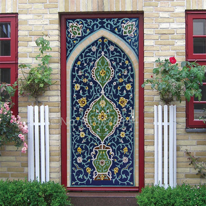 Arabic Style Door Sticker Self Adhesive Wallpaper Living Room Bedroom Decor Muslin Style Decal Door Cover Home Design Decoration