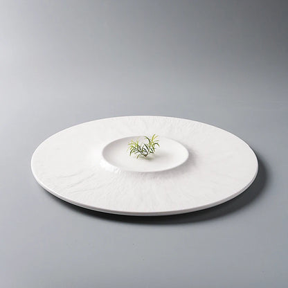 White Porcelain Western Steak Dinner Plate French Tableware Top-grade Home Kitchen Pasta Vegetable Round Plate Kitchen Plates
