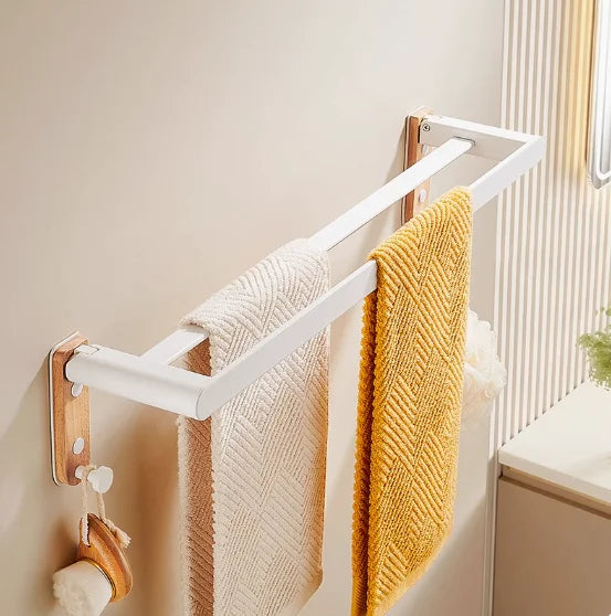 Bathroom storage rack towel rack White space aluminum bathroom storage rack folding towel rod bathroom accessories