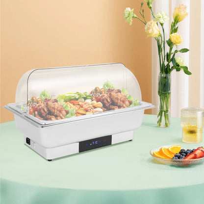 22*14.2*13.8in 600W Single Panel Chafing Dish Buffet Warmer Set Stainless Steel Food Warming Container with 4.92ft Power Cord