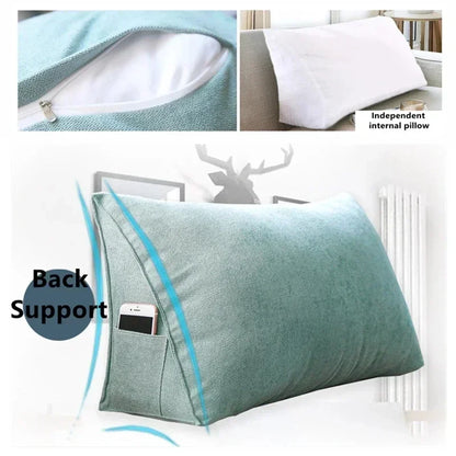 Headboard Wedge Pillow Bed Sofa Rest Reading Pillow Bolster Triangular Pillow Sitting in Bed-Backrest Positioning Support
