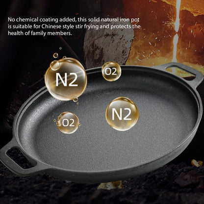 Cast Iron Frying Pan Non-stick pan Pizza Egg Pancake Pot Vegetable Steak Skillet Home Kitchen Flat Pan Omelette Outdoor Cookware