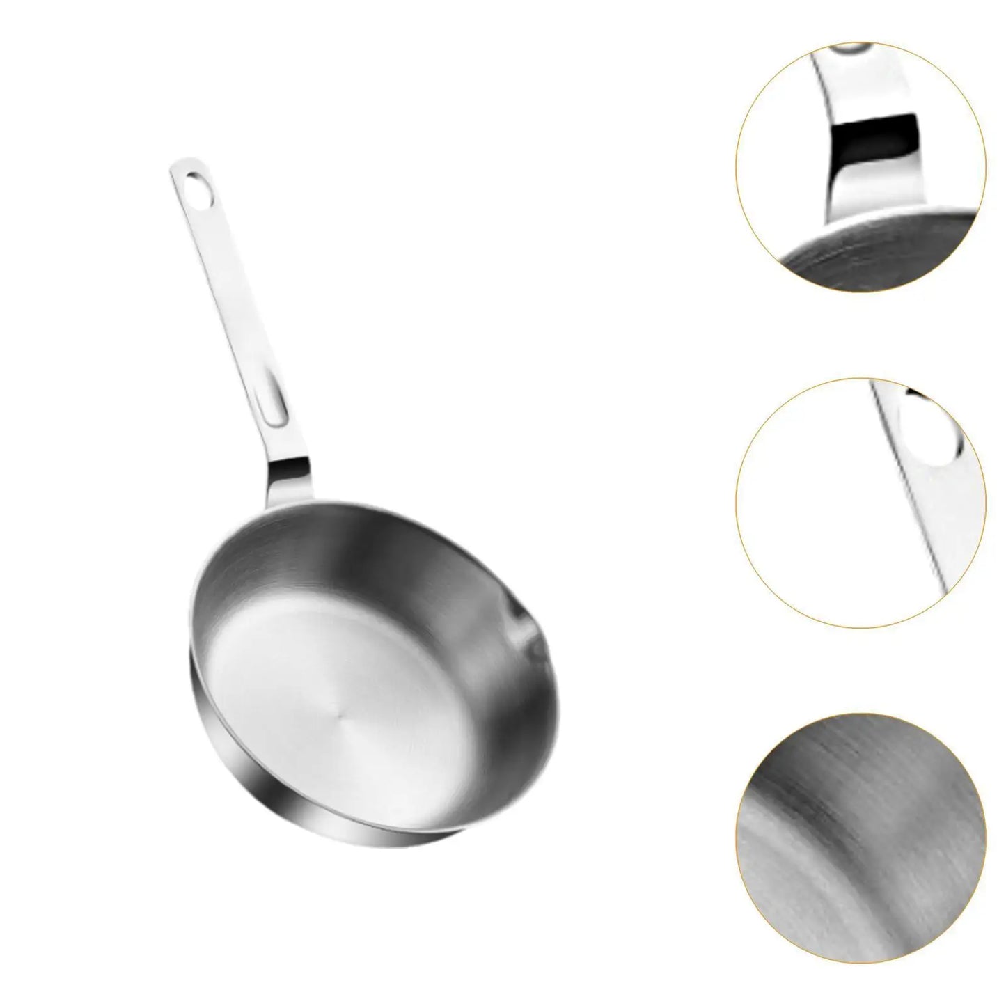 Stainless Steel Frying Pan Oil Warmer Ergonomic Handle Fried Steak Pot for Kitchen All Stovetops Induction Cooker Home Stoves
