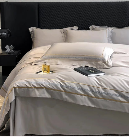 200s Long-Staple Cotton Four-Piece Set Pure Cotton 100% Cotton Bed Sheet Quilt Cover European-Style Luxury High-End Household