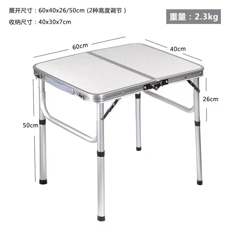 Portable Folding Camping Table, Lightweight Aluminum Outdoor Picnic Desk with Carry Bag for Beach Backyard Travel, Quick Setup