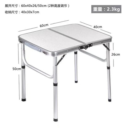 Portable Folding Camping Table, Lightweight Aluminum Outdoor Picnic Desk with Carry Bag for Beach Backyard Travel, Quick Setup