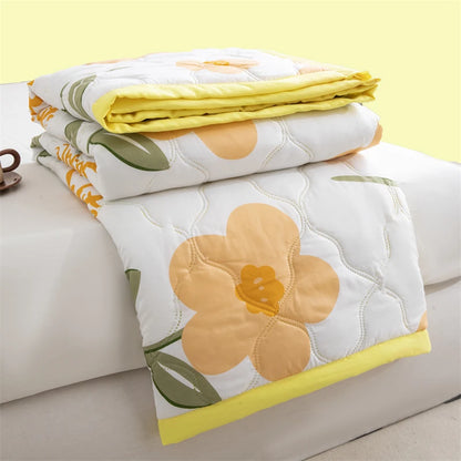 Floral Style Duvet Summer Thin Quilt Skin-friendly Bedspread Air Conditioning Blanket edredones Adults Kids Room Comforter Quilt