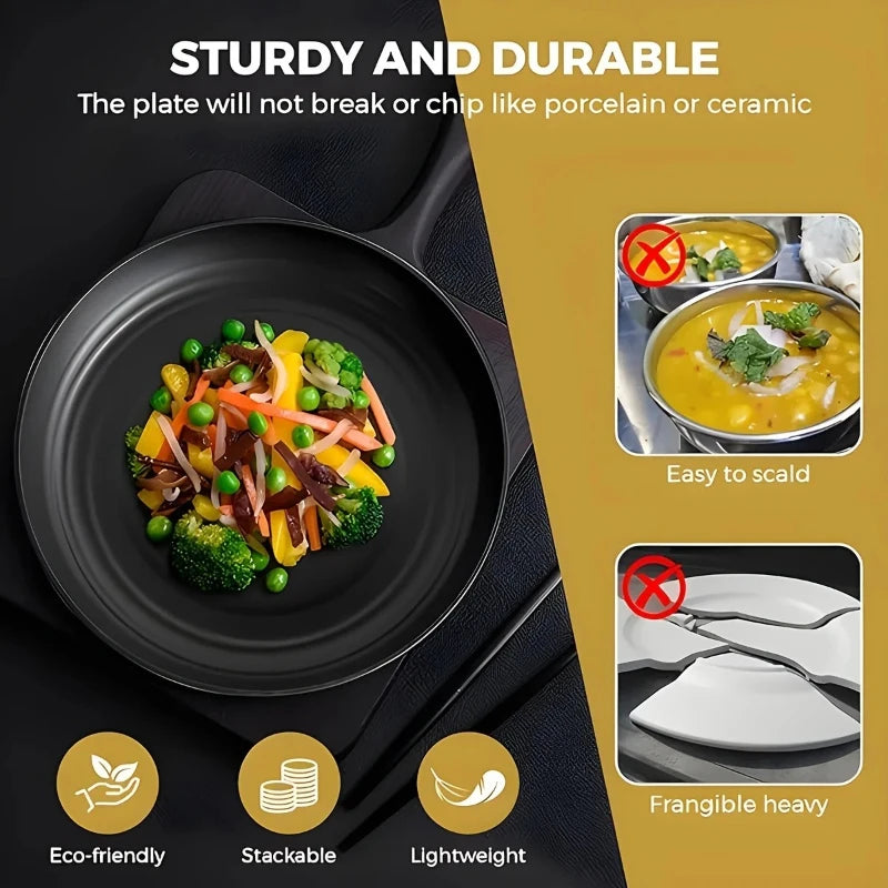 16 Piece Tableware Set Plates Bowls Cups Included For Home Family Camping Picnic Party Use Kitchen Supplies Dinnerware Set