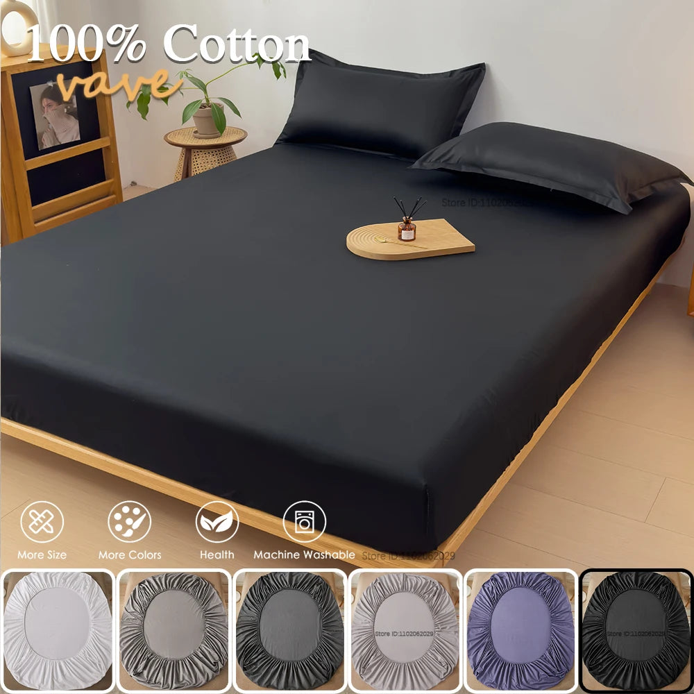 Fitted Bed Sheet with 360 Elastic Band Mattress Protector Cover Bedspreads for Single Double King Queen Size Bed Sheet 160x200