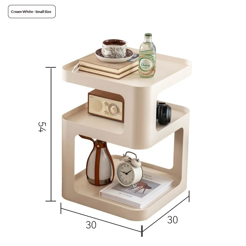 Nordic Minimalist Iron Frame Small Coffee Table Side Table Living Room Sofa Bedside Table Home Furniture Light Luxury Furniture