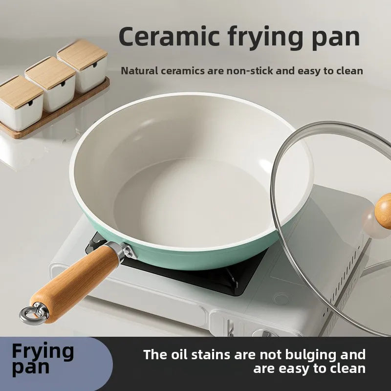 Hot selling ceramic frying pan, household non stick pan, flat bottomed frying pan, universal stove, flat bottomed pan