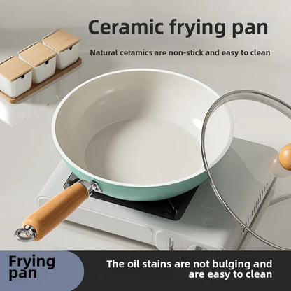 Hot selling ceramic frying pan, household non stick pan, flat bottomed frying pan, universal stove, flat bottomed pan