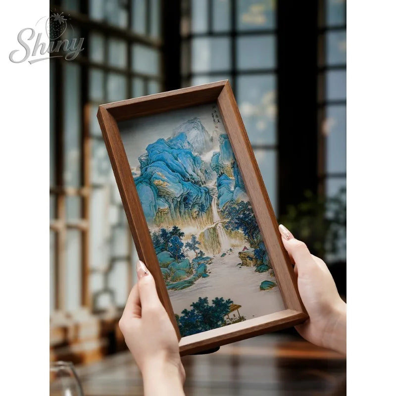 Chinese Landscape Painting, Chinese-style Landscape Painting, Calligraphy Frame, Display Stand, Study Desk Decoration, Gift