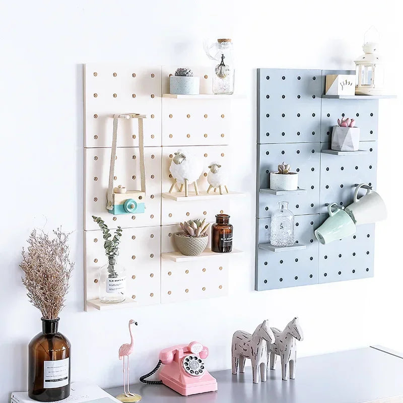 Home Decor Wall Shelves Decoration Hole Board Wall Storage Rack Storage Shelf Kitchen Bedroom Hanging Wall Shelves Wall Decor