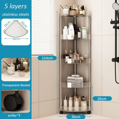 Shelf Trolley Bathroom Organizer Shelves Kitchen Home Large Capacity Storage Rack Acryl Cart Corner Cosmetic