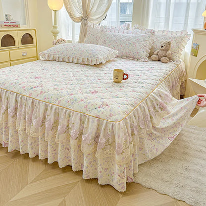 Cotton Bed Sheet Bed Skirt with Elastic Bands Non Slip Mattress Cover for Double King Queen Bed 150x200 180x200 220x200cm