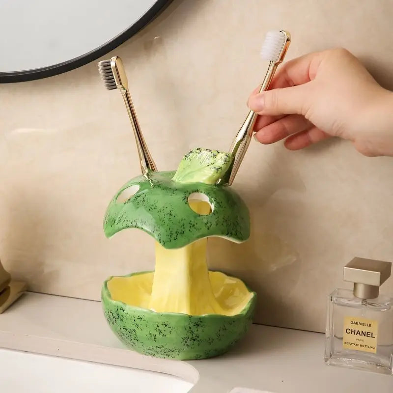 Bathroom electric toothbrush and toothpaste storage rack Ceramic bathroom washstand Dental storage rack