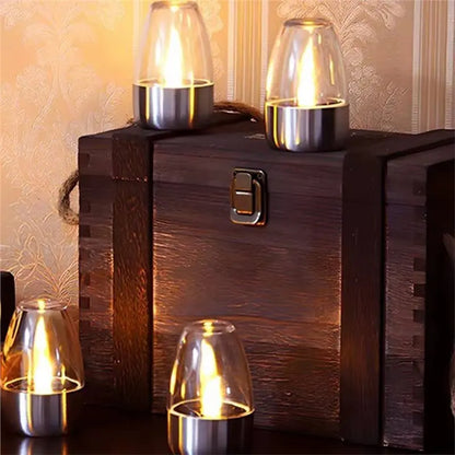 Solar Powered LED Candles 6 Pieces Rechargeable Flameless Night Lights For Garden Outdoor Wedding Party Decor Atmosphere Lamps