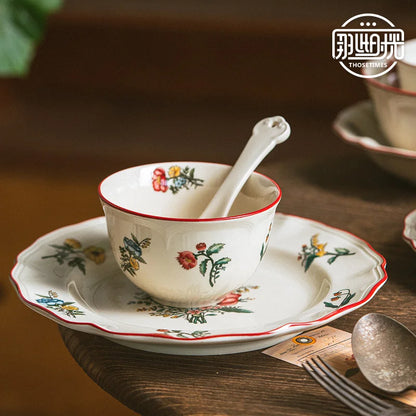 Vintage ceramic tableware, household rice bowls, plates, Western cuisine plates