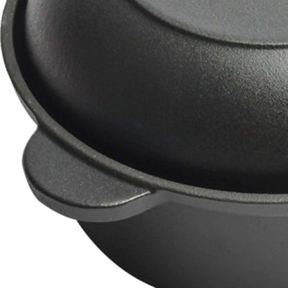 Cast Iron Pan Cooker Pot with Skillet Lid BBQ Steak Pot Stewpot for Home Kitchen