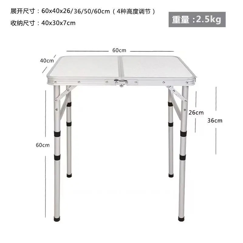 Portable Folding Camping Table, Lightweight Aluminum Outdoor Picnic Desk with Carry Bag for Beach Backyard Travel, Quick Setup