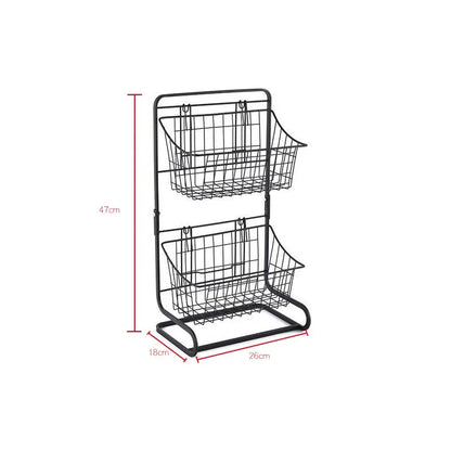 Iron Storage Shelf Rack for Kitchen Seasoning Organizer Fruits Holder Double Layer Assembly Bathroom Cosmetic Storage Basket
