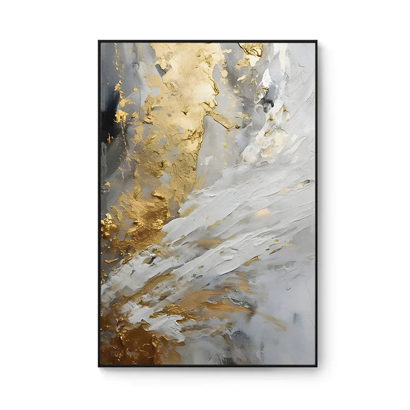 100% Hand Painted，Gold, Grey, Beige, Black ,Textured Painting, Acrylic Abstract Oil Painting, Wall Decor Living Room, Office Wal