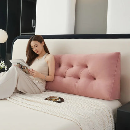 Large Triangular Wedge Pillow for Bed Sofa Backrest 80/120/180cm Pain Relief Support Foldable Storage Reading Headboard Cushion