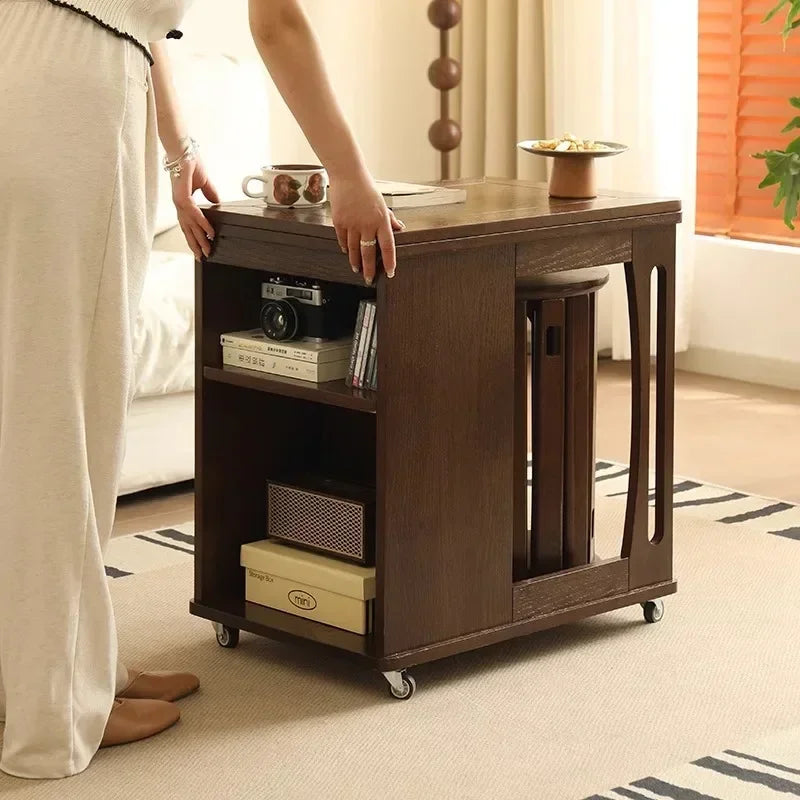 Coffee table removable foldable side table trolley table sofa side cabinet