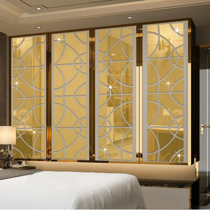 3D Mirror Wall Sticker DIY Geometry Combination Wall Sticker Acrylic Mirror Surface Wall Stickers Living Room Home Decortion