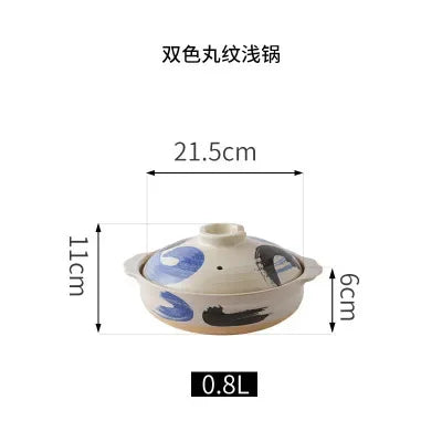 1 Pcs Ceramic Casserole Japanese Style Black Small Pot Clay Saucepan Home Kitchen Cookware Cooking Supplies Kitchen Pot Soup Pan