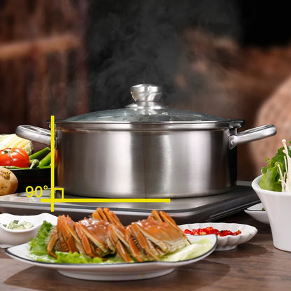 Chinese Hot Pot 304 Stainless Steel Induction Cooker Gas Stove Compatibl Kitchen Cookware Soup Cooking Pot Twin Divided