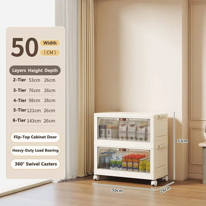 Transparent Foldable Storage Cabinet Large Capacity Refrigerator Storage Box Multi-Specification Multifunction Kitchen Organizer