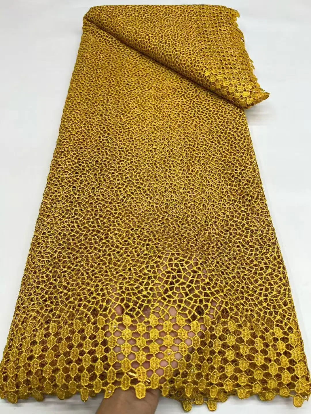luxury African Guipure Cord Lace Fabric 2026 High Quality Nigerian Water Soluble Lace Fabrics 5 Yards For Wedding Dresses Party