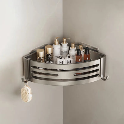 Elevated Bathroom Storage Rack Triangular Toilet No Drilling Corner Shower Hanging Shelf Wall Mounted Bathroom Accessory