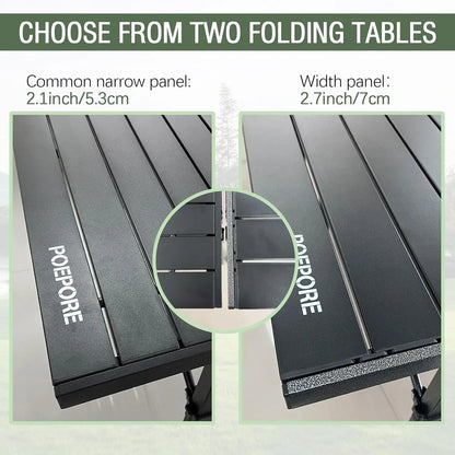 Large Folding Camping Table Aluminum with Storage  Roll Up Tall Outdoor Portable Table Lightweight Picnic BBQ Backyard Beach