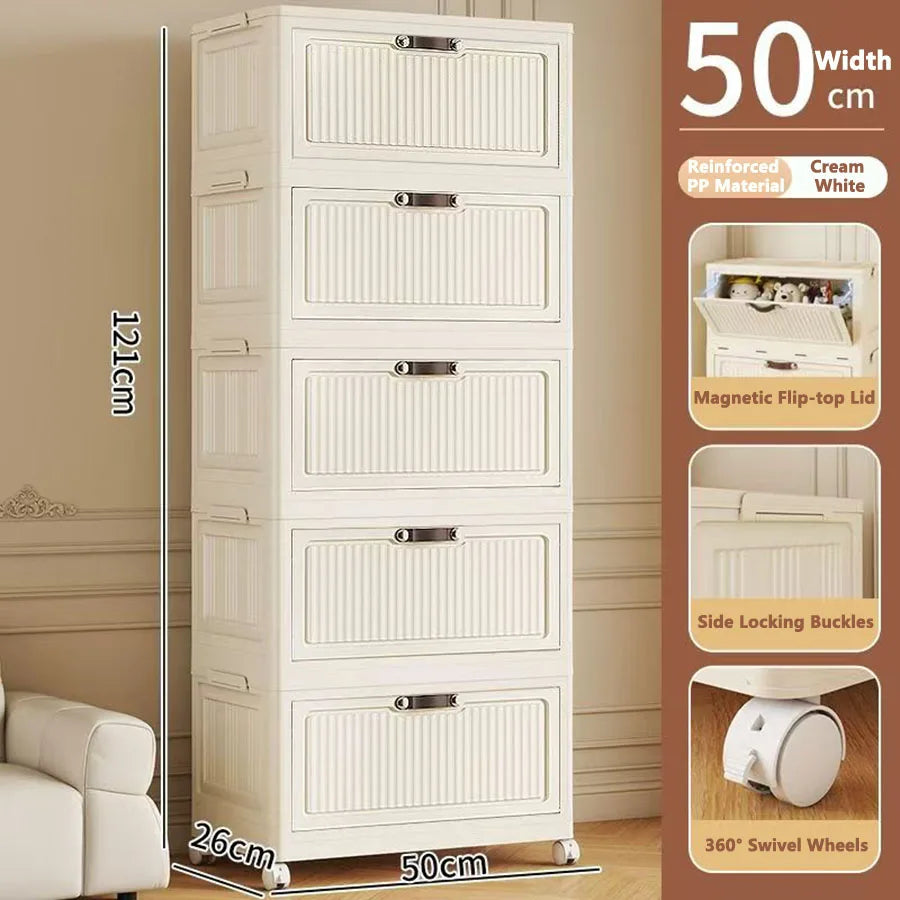 Transparent Foldable Storage Cabinet Large Capacity Refrigerator Storage Box Multi-Specification Multifunction Kitchen Organizer