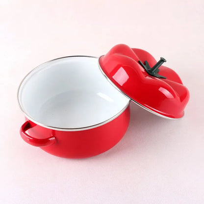 Enameled Saucepan Household Kitchen Cookware Cooking Noodle Stew Soup Boiling Water Pot