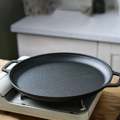 Cast Iron Frying Pan For Home Use Pizza Pancake Fry Pan Non-Stick Round Griddle For Crepes Camping BBQ Grill for Outdoor Cookwar