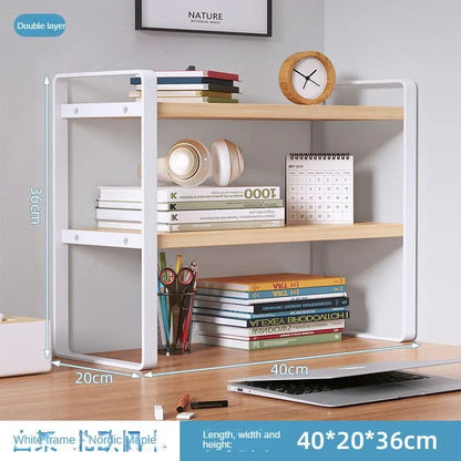 Shelf Desktop Storage  Bookshelf Student Document Shelf  Computer Racks Tiered Cabinet Office Accessories Stationery Holder