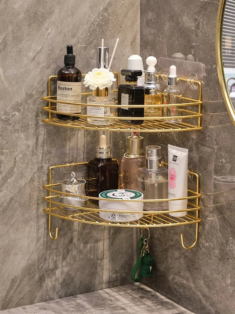 Bathroom storage rack Triangle storage rack Shower corner wash basin wall mounted skincare product storage rack household items