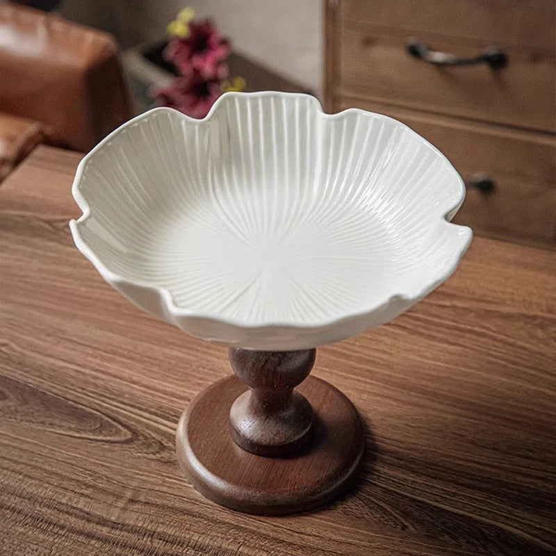 Ceramics Tray Vintage Decorative Trays Wooden Aesthetic Plates Luxury Centerpiece Fruit Bowl Elegant Designed Table Accessories