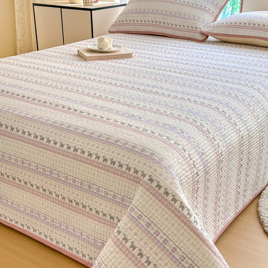Bonenjoy 1pc Bedspread 100% Cotton Bed Cover Quilted Bed Linen Skin-friendly Bedsheet покрывало на кровать (No Pillowcase)