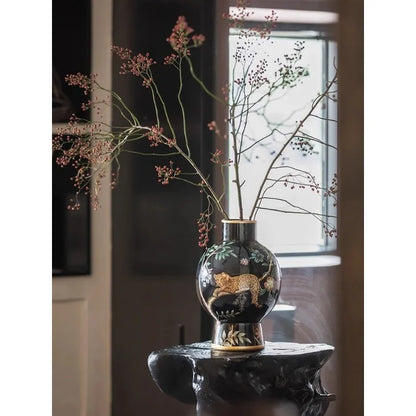 Vase decoration retro high-end sense flower arrangement ceramic medieval ornament new Chinese style