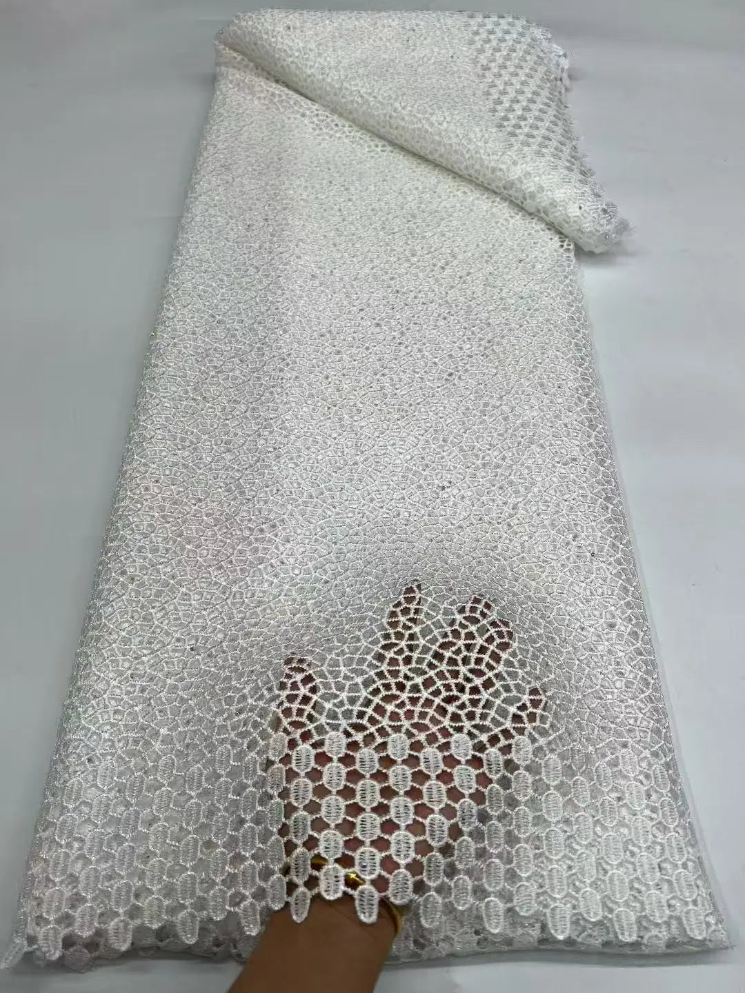 luxury African Guipure Cord Lace Fabric 2026 High Quality Nigerian Water Soluble Lace Fabrics 5 Yards For Wedding Dresses Party