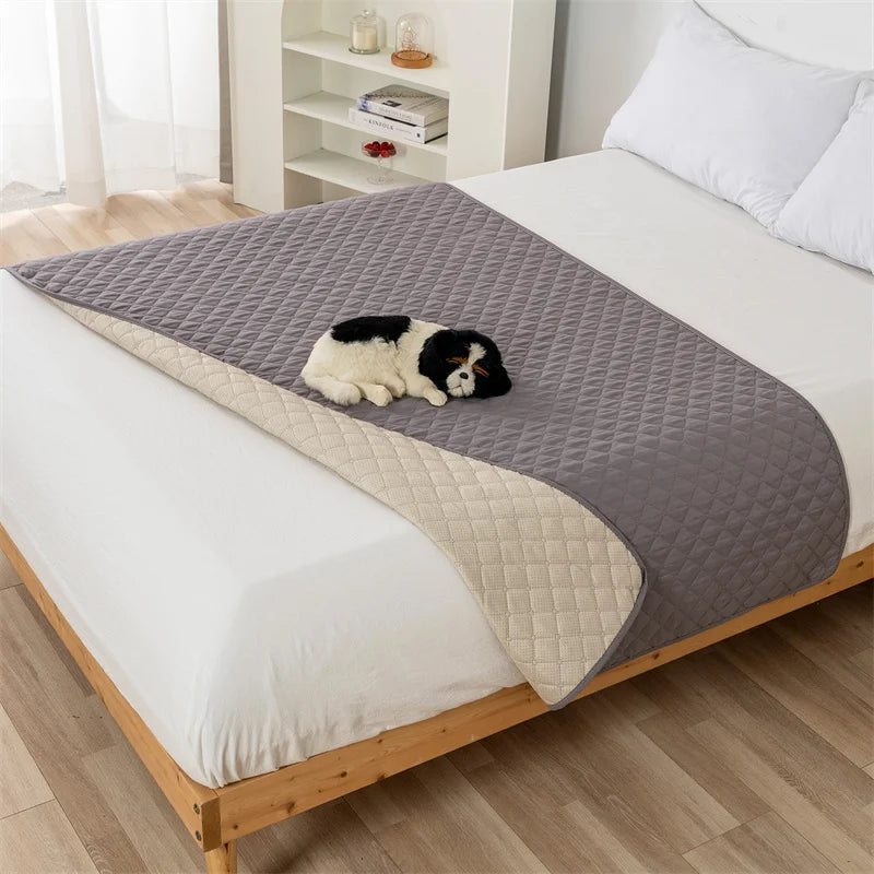 Waterproof Bedspread Pets Dog Cat Kids Urine Pad Bed Sheet Cover Quilted Mattress Pads Washable Mattress Protector Covers Solid