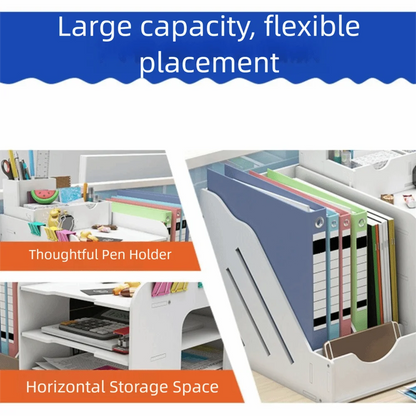 Large Capacity File Storage Rack Thickened Multi-Layer File Sorter Partition Design Space Saving Desktop Storage Box Library